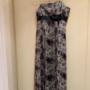 Long black floral dress